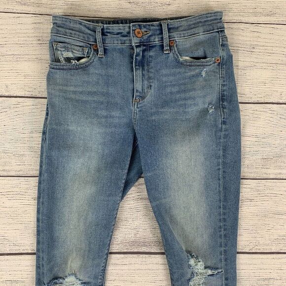 Lucky Brand sz 2 26 Jeans Ava Legging Jegging Skinny Destroyed Inseam 28" - Picture 3 of 11